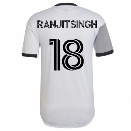 Kandiny Miesten Greg Ranjitsingh #18 Valkoinen Vieraspaita 2023/24 Lyhythihainen Paita T-Paita
