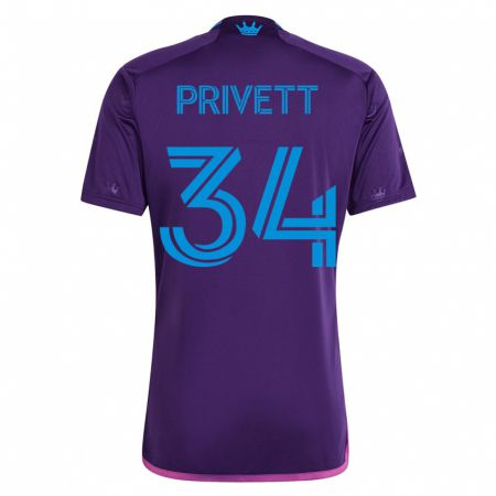 Kandiny Miesten Andrew Privett #34 Violetti Vieraspaita 2023/24 Lyhythihainen Paita T-Paita