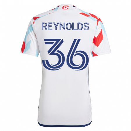 Kandiny Miesten Justin Reynolds #36 Valkoinen Sininen Vieraspaita 2023/24 Lyhythihainen Paita T-Paita