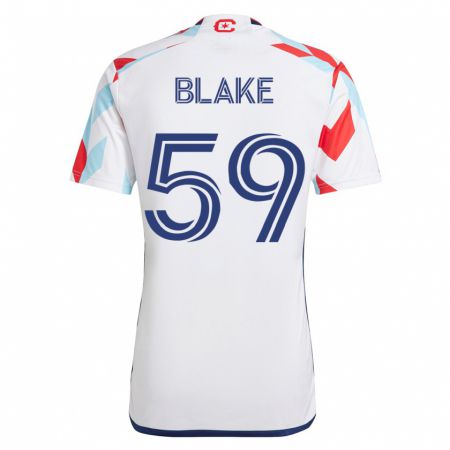 Kandiny Miesten Romain Blake #59 Valkoinen Sininen Vieraspaita 2023/24 Lyhythihainen Paita T-Paita