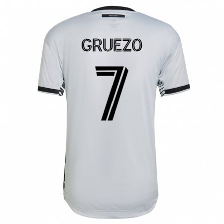 Kandiny Miesten Carlos Gruezo #7 Valkoinen Vieraspaita 2023/24 Lyhythihainen Paita T-Paita
