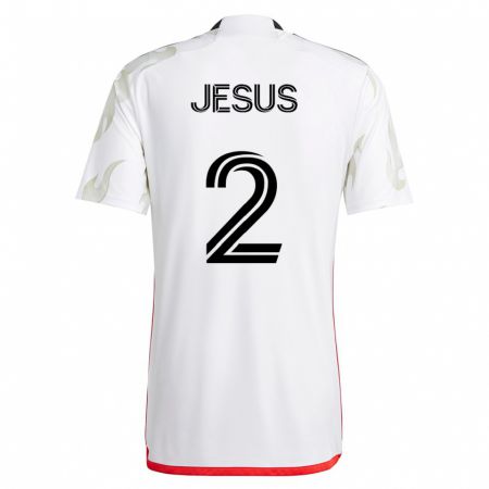 Kandiny Miesten Geovane Jesus #2 Valkoinen Vieraspaita 2023/24 Lyhythihainen Paita T-Paita