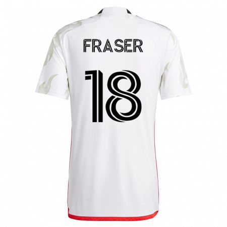 Kandiny Miesten Liam Fraser #18 Valkoinen Vieraspaita 2023/24 Lyhythihainen Paita T-Paita
