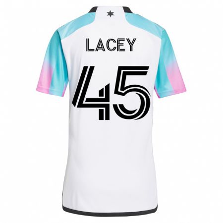 Kandiny Miesten Kameron Lacey #45 Valkoinen Vieraspaita 2023/24 Lyhythihainen Paita T-Paita
