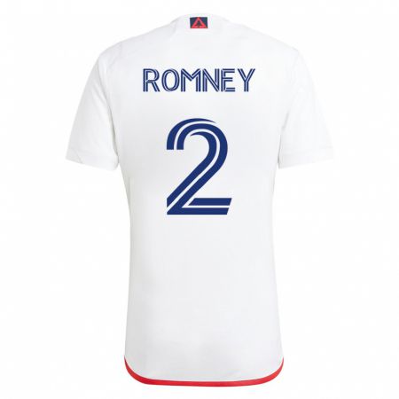 Kandiny Miesten Dave Romney #2 Valkoinen Punainen Vieraspaita 2023/24 Lyhythihainen Paita T-Paita