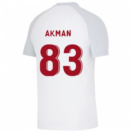 Kandiny Miesten Efe Akman #83 Valkoinen Vieraspaita 2023/24 Lyhythihainen Paita T-Paita