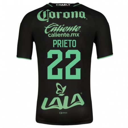 Kandiny Naisten Ronaldo Prieto #22 Musta Vieraspaita 2023/24 Lyhythihainen Paita T-Paita