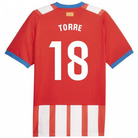 Kandiny Lapset Pablo Torre #18 Punainen Valkoinen Kotipaita 2023/24 Lyhythihainen Paita T-Paita