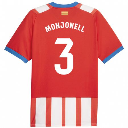 Kandiny Lapset Eric Monjonell #3 Punainen Valkoinen Kotipaita 2023/24 Lyhythihainen Paita T-Paita