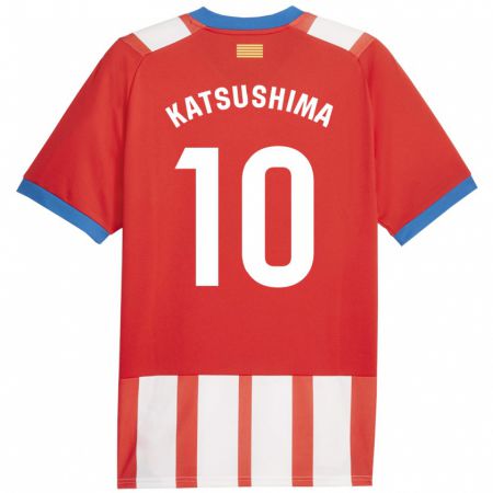Kandiny Lapset Shinnosuke Katsushima #10 Punainen Valkoinen Kotipaita 2023/24 Lyhythihainen Paita T-Paita