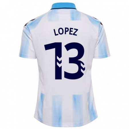 Kandiny Lapset Carlos López #13 Valkoinen Sininen Kotipaita 2023/24 Lyhythihainen Paita T-Paita