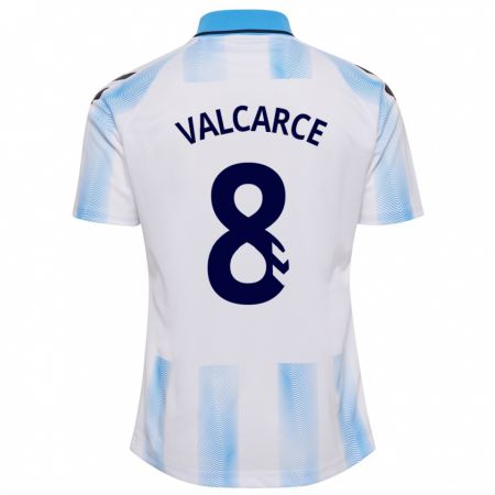 Kandiny Lapset Alejandro Valcarce #8 Valkoinen Sininen Kotipaita 2023/24 Lyhythihainen Paita T-Paita