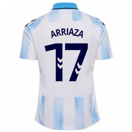 Kandiny Lapset Pablo Arriaza #17 Valkoinen Sininen Kotipaita 2023/24 Lyhythihainen Paita T-Paita