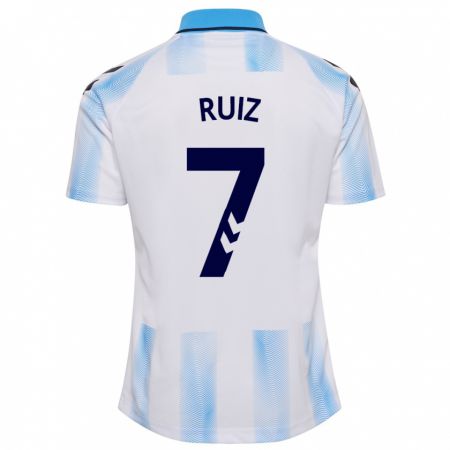 Kandiny Lapset María Ruiz #7 Valkoinen Sininen Kotipaita 2023/24 Lyhythihainen Paita T-Paita