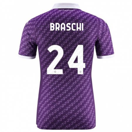 Kandiny Lapset Riccardo Braschi #24 Violetti Kotipaita 2023/24 Lyhythihainen Paita T-Paita