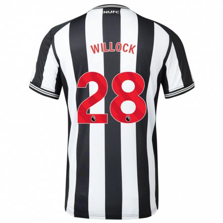 Kandiny Lapset Joe Willock #28 Musta Valkoinen Kotipaita 2023/24 Lyhythihainen Paita T-Paita