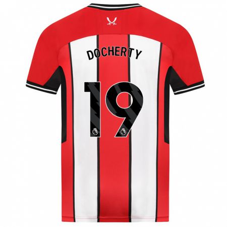 Kandiny Lapset Charley Docherty #19 Punainen Kotipaita 2023/24 Lyhythihainen Paita T-Paita