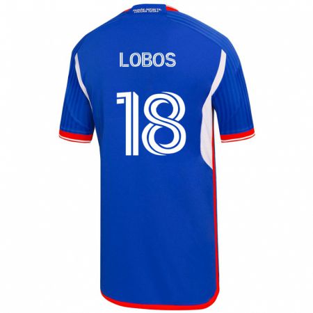 Kandiny Lapset Franco Lobos #18 Sininen Kotipaita 2023/24 Lyhythihainen Paita T-Paita