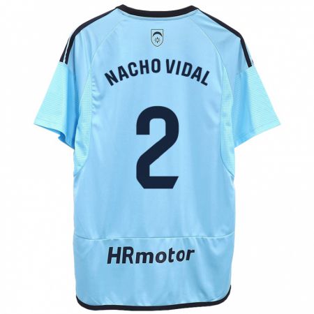 Kandiny Lapset Nacho Vidal #2 Sininen Vieraspaita 2023/24 Lyhythihainen Paita T-Paita