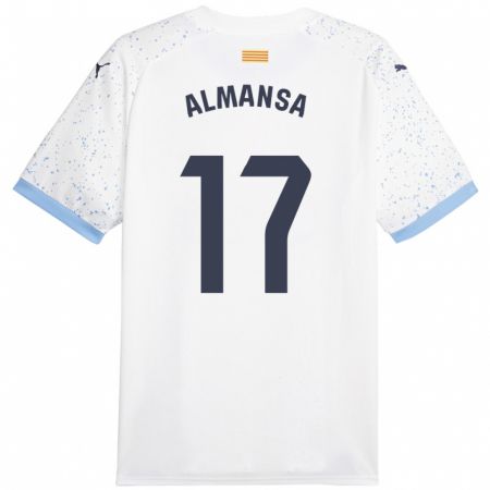 Kandiny Lapset Alex Almansa #17 Valkoinen Vieraspaita 2023/24 Lyhythihainen Paita T-Paita