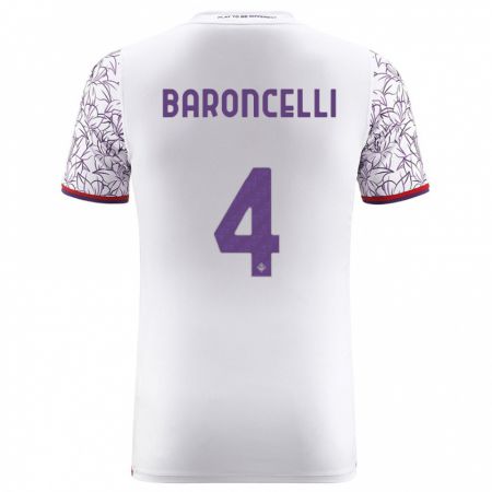 Kandiny Lapset Leonardo Baroncelli #4 Valkoinen Vieraspaita 2023/24 Lyhythihainen Paita T-Paita
