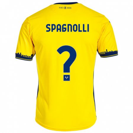 Kandiny Lapset Matteo Spagnolli #0 Keltainen Vieraspaita 2023/24 Lyhythihainen Paita T-Paita