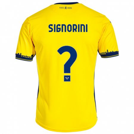 Kandiny Lapset Simone Signorini #0 Keltainen Vieraspaita 2023/24 Lyhythihainen Paita T-Paita