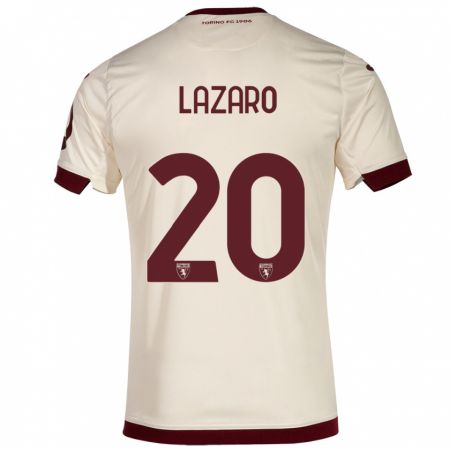 Kandiny Lapset Valentino Lazaro #20 Samppanja Vieraspaita 2023/24 Lyhythihainen Paita T-Paita