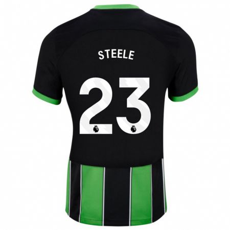 Kandiny Lapset Jason Steele #23 Musta Vihreä Vieraspaita 2023/24 Lyhythihainen Paita T-Paita
