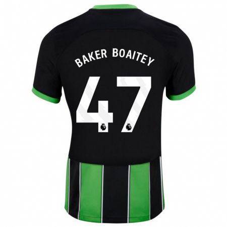Kandiny Lapset Benicio Baker-Boaitey #47 Musta Vihreä Vieraspaita 2023/24 Lyhythihainen Paita T-Paita