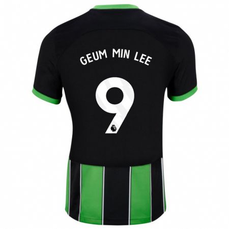 Kandiny Lapset Lee Geum-Min #9 Musta Vihreä Vieraspaita 2023/24 Lyhythihainen Paita T-Paita