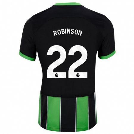 Kandiny Lapset Katie Robinson #22 Musta Vihreä Vieraspaita 2023/24 Lyhythihainen Paita T-Paita