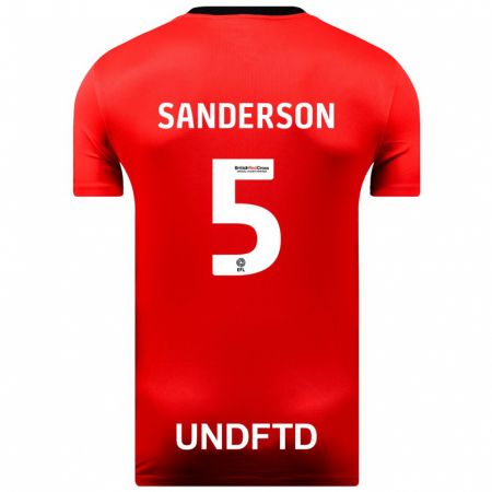 Kandiny Lapset Dion Sanderson #5 Punainen Vieraspaita 2023/24 Lyhythihainen Paita T-Paita
