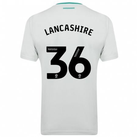Kandiny Lapset Olly Lancashire #36 Valkoinen Vieraspaita 2023/24 Lyhythihainen Paita T-Paita