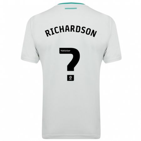 Kandiny Lapset Cale Richardson #0 Valkoinen Vieraspaita 2023/24 Lyhythihainen Paita T-Paita