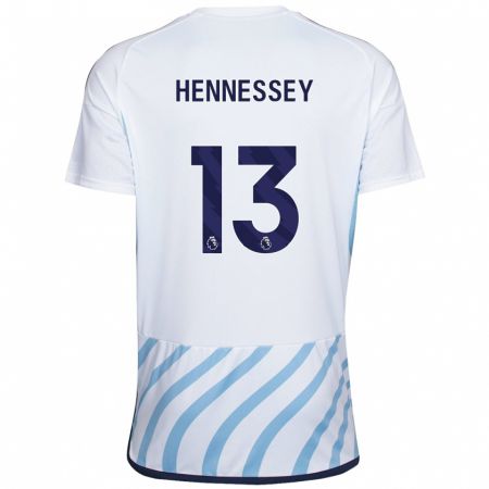 Kandiny Lapset Wayne Hennessey #13 Valkoinen Sininen Vieraspaita 2023/24 Lyhythihainen Paita T-Paita
