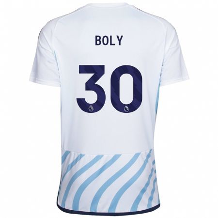 Kandiny Lapset Willy Boly #30 Valkoinen Sininen Vieraspaita 2023/24 Lyhythihainen Paita T-Paita
