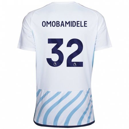 Kandiny Lapset Andrew Omobamidele #32 Valkoinen Sininen Vieraspaita 2023/24 Lyhythihainen Paita T-Paita