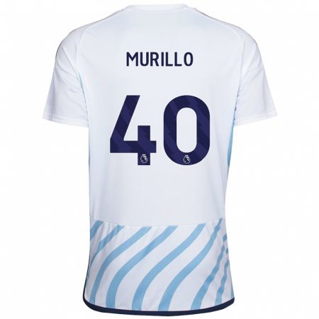 Kandiny Lapset Murillo #40 Valkoinen Sininen Vieraspaita 2023/24 Lyhythihainen Paita T-Paita