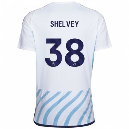 Kandiny Lapset George Shelvey #38 Valkoinen Sininen Vieraspaita 2023/24 Lyhythihainen Paita T-Paita