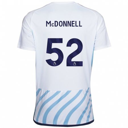 Kandiny Lapset Jamie Mcdonnell #52 Valkoinen Sininen Vieraspaita 2023/24 Lyhythihainen Paita T-Paita