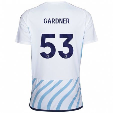 Kandiny Lapset Joe Gardner #53 Valkoinen Sininen Vieraspaita 2023/24 Lyhythihainen Paita T-Paita