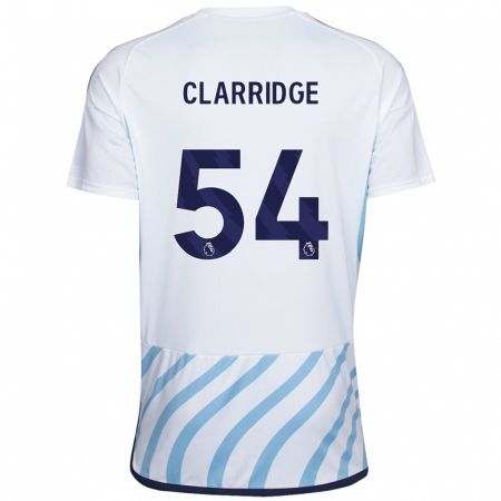 Kandiny Lapset James Clarridge #54 Valkoinen Sininen Vieraspaita 2023/24 Lyhythihainen Paita T-Paita