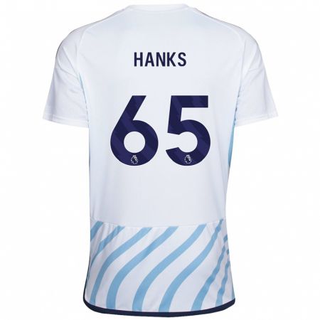 Kandiny Lapset Justin Hanks #65 Valkoinen Sininen Vieraspaita 2023/24 Lyhythihainen Paita T-Paita
