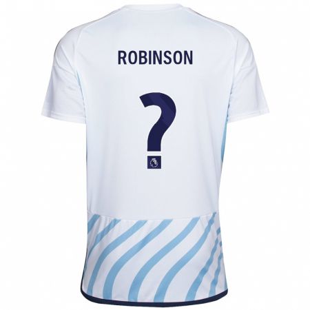 Kandiny Lapset Theo Robinson #0 Valkoinen Sininen Vieraspaita 2023/24 Lyhythihainen Paita T-Paita