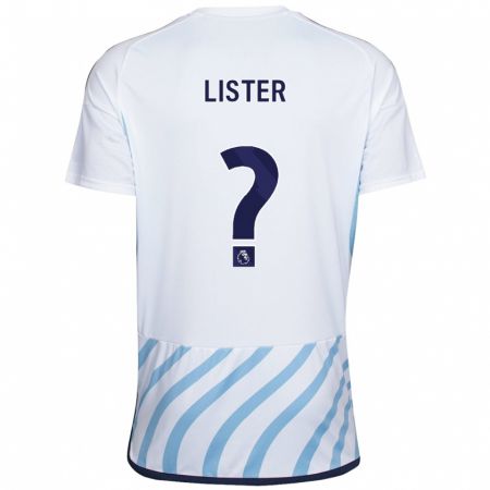 Kandiny Lapset Henry Lister #0 Valkoinen Sininen Vieraspaita 2023/24 Lyhythihainen Paita T-Paita