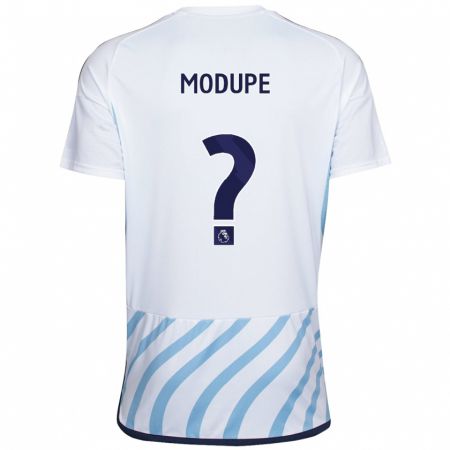 Kandiny Lapset David Modupe #0 Valkoinen Sininen Vieraspaita 2023/24 Lyhythihainen Paita T-Paita