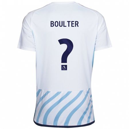 Kandiny Lapset Evan Boulter #0 Valkoinen Sininen Vieraspaita 2023/24 Lyhythihainen Paita T-Paita