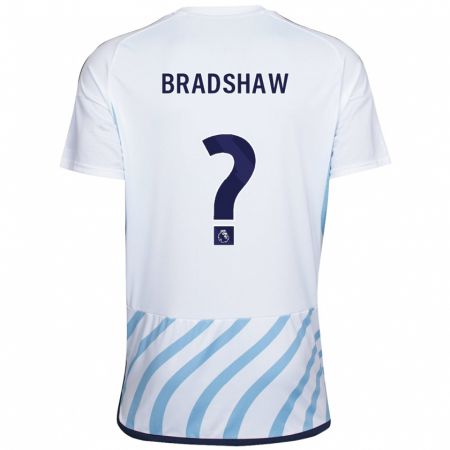 Kandiny Lapset Alfie Bradshaw #0 Valkoinen Sininen Vieraspaita 2023/24 Lyhythihainen Paita T-Paita