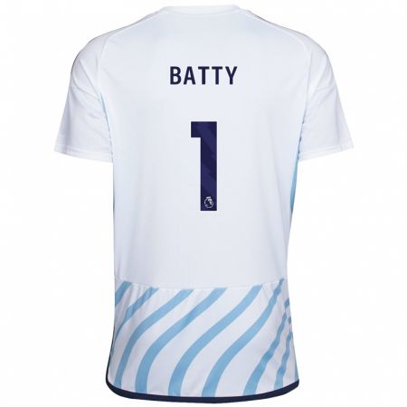 Kandiny Lapset Emily Batty #1 Valkoinen Sininen Vieraspaita 2023/24 Lyhythihainen Paita T-Paita